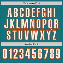 Load image into Gallery viewer, Custom Teal White-Orange Authentic Baseball Jersey