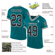 Load image into Gallery viewer, Custom Teal Black-White Mesh Authentic Throwback Football Jersey