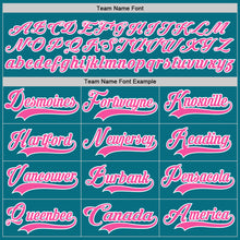 Load image into Gallery viewer, Custom Teal Pink-White Hockey Lace Neck Jersey