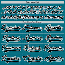 Load image into Gallery viewer, Custom Teal Black-White Hockey Lace Neck Jersey