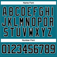 Load image into Gallery viewer, Custom Teal Black-White Hockey Lace Neck Jersey