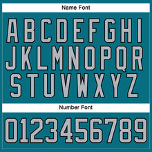 Load image into Gallery viewer, Custom Teal Gray-Black Hockey Lace Neck Jersey