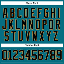 Load image into Gallery viewer, Custom Teal Black-Old Gold Hockey Lace Neck Jersey