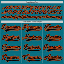 Load image into Gallery viewer, Custom Teal Black-Orange Hockey Lace Neck Jersey