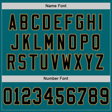 Load image into Gallery viewer, Custom Teal Black-Old Gold Mesh Authentic Throwback Football Jersey