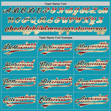 Load image into Gallery viewer, Custom Teal Vintage USA Flag Cream-Black Authentic Throwback Baseball Jersey