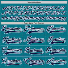 Load image into Gallery viewer, Custom Teal Navy-White Hockey Jersey