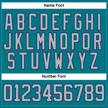 Load image into Gallery viewer, Custom Teal Gray-Navy Hockey Jersey