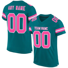 Load image into Gallery viewer, Custom Teal Pink-White Mesh Authentic Football Jersey
