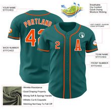 Load image into Gallery viewer, Custom Teal Orange-White Authentic Baseball Jersey