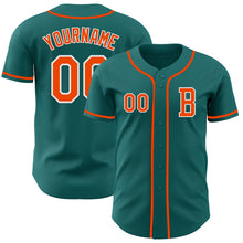 Load image into Gallery viewer, Custom Teal Orange-White Authentic Baseball Jersey