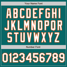 Load image into Gallery viewer, Custom Teal White-Orange Authentic Baseball Jersey