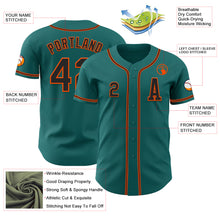 Load image into Gallery viewer, Custom Teal Black-Orange Authentic Baseball Jersey