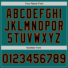 Load image into Gallery viewer, Custom Teal Black-Orange Authentic Baseball Jersey
