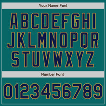 Load image into Gallery viewer, Custom Teal Navy-Old Gold Authentic Baseball Jersey