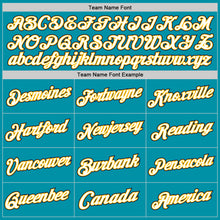 Load image into Gallery viewer, Custom Teal Gold-Navy Authentic Throwback Basketball Jersey