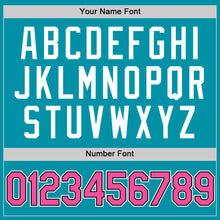 Load image into Gallery viewer, Custom Teal Pink-Black Authentic Throwback Basketball Jersey