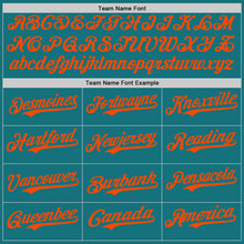 Load image into Gallery viewer, Custom Teal Orange Authentic Baseball Jersey
