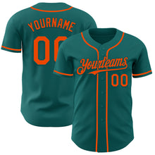Load image into Gallery viewer, Custom Teal Orange Authentic Baseball Jersey