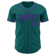 Load image into Gallery viewer, Custom Teal Purple Authentic Baseball Jersey
