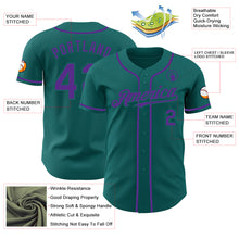 Load image into Gallery viewer, Custom Teal Purple Authentic Baseball Jersey