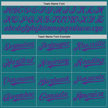 Load image into Gallery viewer, Custom Teal Purple Authentic Baseball Jersey