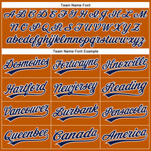 Load image into Gallery viewer, Custom Texas Orange Navy-White Authentic Baseball Jersey