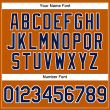 Load image into Gallery viewer, Custom Texas Orange Navy-White Authentic Baseball Jersey