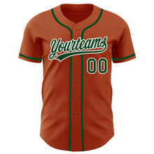 Load image into Gallery viewer, Custom Texas Orange Green-White Authentic Baseball Jersey