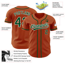 Load image into Gallery viewer, Custom Texas Orange Green-White Authentic Baseball Jersey