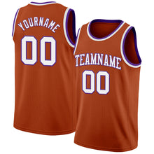 Load image into Gallery viewer, Custom Texas Orange White-Purple Authentic Basketball Jersey
