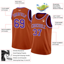 Load image into Gallery viewer, Custom Texas Orange Purple-White Authentic Basketball Jersey