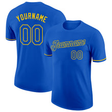 Load image into Gallery viewer, Custom Thunder Blue Yellow Performance T-Shirt