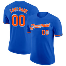 Load image into Gallery viewer, Custom Thunder Blue Orange-White Performance T-Shirt
