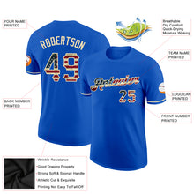 Load image into Gallery viewer, Custom Thunder Blue Vintage USA Flag-City Cream Performance T-Shirt