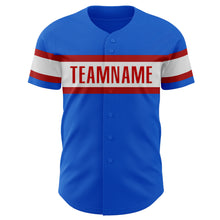 Load image into Gallery viewer, Custom Thunder Blue White-Red Authentic Baseball Jersey
