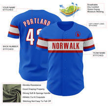 Load image into Gallery viewer, Custom Thunder Blue White-Red Authentic Baseball Jersey