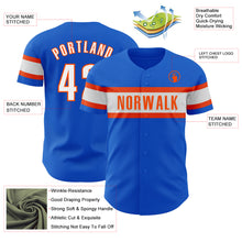 Load image into Gallery viewer, Custom Thunder Blue White-Orange Authentic Baseball Jersey