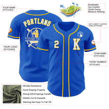 Load image into Gallery viewer, Custom Thunder Blue White-Yellow Authentic Baseball Jersey