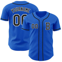 Load image into Gallery viewer, Custom Thunder Blue Black-White Authentic Baseball Jersey