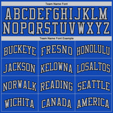 Load image into Gallery viewer, Custom Thunder Blue Gray-Black Authentic Basketball Jersey