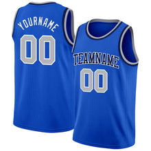 Load image into Gallery viewer, Custom Thunder Blue Gray White-Navy Authentic Basketball Jersey