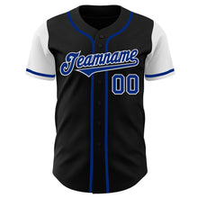 Load image into Gallery viewer, Custom Black Royal-White Authentic Two Tone Baseball Jersey