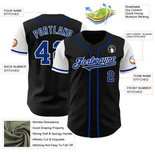 Load image into Gallery viewer, Custom Black Royal-White Authentic Two Tone Baseball Jersey