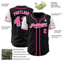 Load image into Gallery viewer, Custom Black Pink-White Authentic Two Tone Baseball Jersey