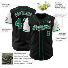 Load image into Gallery viewer, Custom Black Kelly Green-White Authentic Two Tone Baseball Jersey