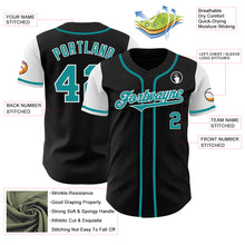 Load image into Gallery viewer, Custom Black Teal-White Authentic Two Tone Baseball Jersey