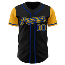 Load image into Gallery viewer, Custom Black Royal-Gold Authentic Two Tone Baseball Jersey