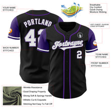 Load image into Gallery viewer, Custom Black White-Purple Authentic Two Tone Baseball Jersey