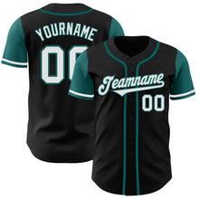 Load image into Gallery viewer, Custom Black White-Teal Authentic Two Tone Baseball Jersey